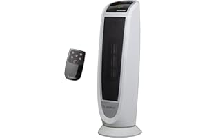 Lasko Oscillating Digital Ceramic Tower Heater for Home with Overheat Protection, Timer and Remote Control, 22.75 Inches, 1500W, White, 5165, Medium