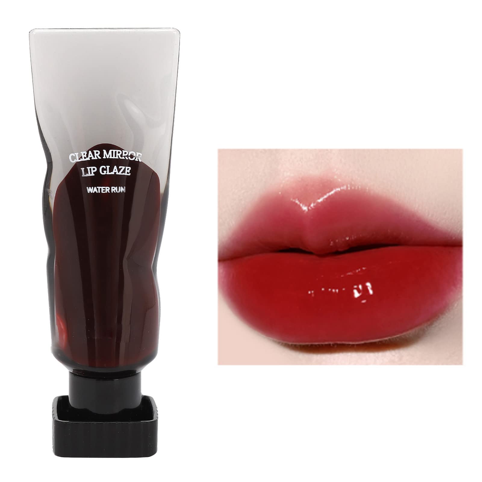 Clear Mirror Lip Gloss,Black Rich Layering Lip Glaze Long Lasting Clear Mirror Elegant Style Black Lip Gloss,Independent Women(5g)