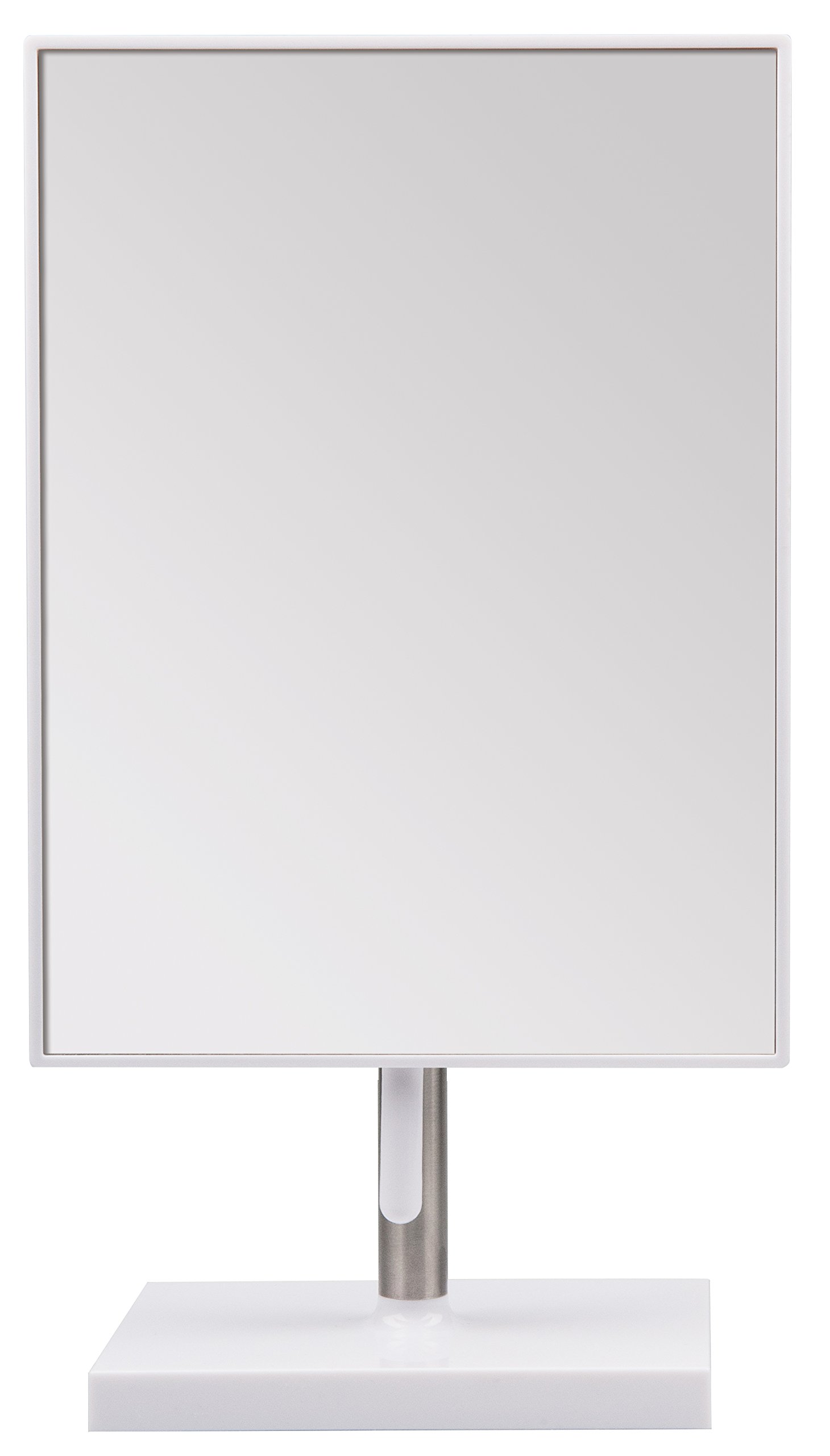 TITANIA Cosmetic Mirror, White Plus Metal, Approx. 21.5 x 16 cm, Height 30 cm, Pack of 1 (1 x 547 g)
