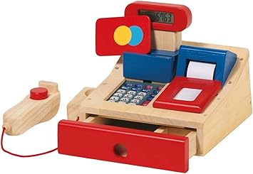 Goki 51807 - Caja registradora de Madera con escáner [Importado de Alemania]: Amazon.es: Juguetes y juegos
