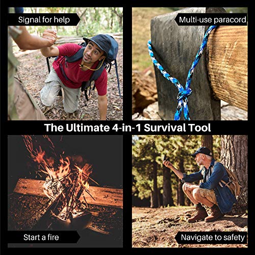 image for Lone Wolf Active Paracord Survival Bracelet - Compass, Whistle, Flint 