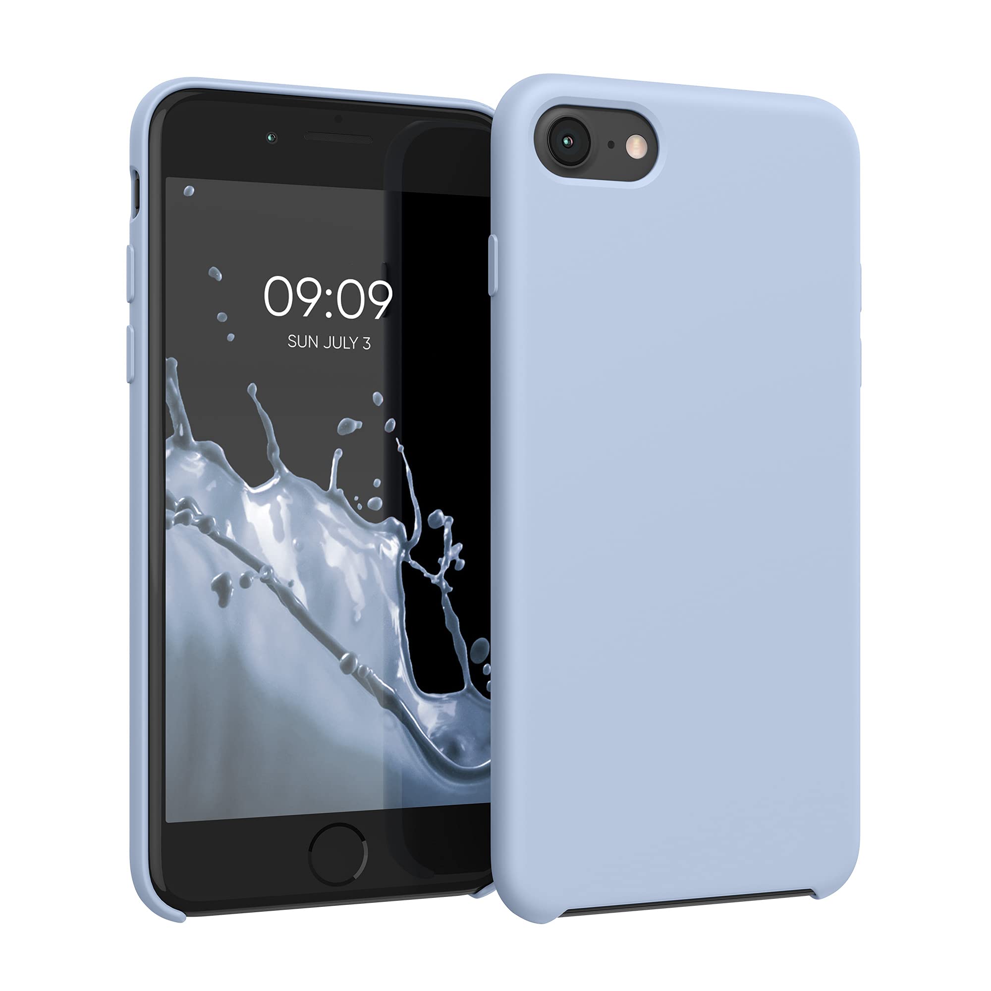 kwmobile Case Compatible with Apple iPhone SE (2022/2020) / iPhone 8/7 Case - TPU Silicone Phone Cover with Soft Finish - Light Blue Matte โ image 1