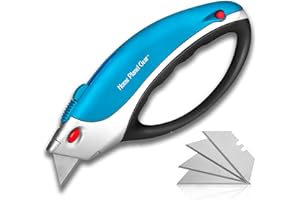 HOME PLANET GEAR Box Cutter Retractable Utility Knife - Heavy Duty Box Cutter Knife Cardboard Cutter - Box Opener Razor Blades Utility Knife - Box Knife Carpet Cutter with 5 Sharp Blades