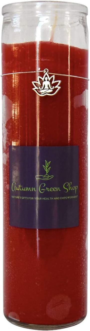 Red Candle - Lotus/Charm - Meditation, Spiritual, Yoga to Bring in Desire, Passion, Love, Vitality, Confidence and Adventure