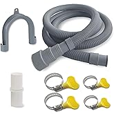 DLHMBOQ 6.5ft Washing Machine Drain Hose Extension Kit - Universal for Washer, Dishwasher & Dehumidifier, 7-Piece Set with U-