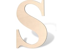 COOWAYZE Large Wooden Letter S 17 inch Big Wood Letters for Wall Decor, Name Sign, Unfinished Blank Giant Wooden Alphabet Letters for Crafts, Baby Shower, Birthday Party, Rustic Wedding, Christmas Decoration