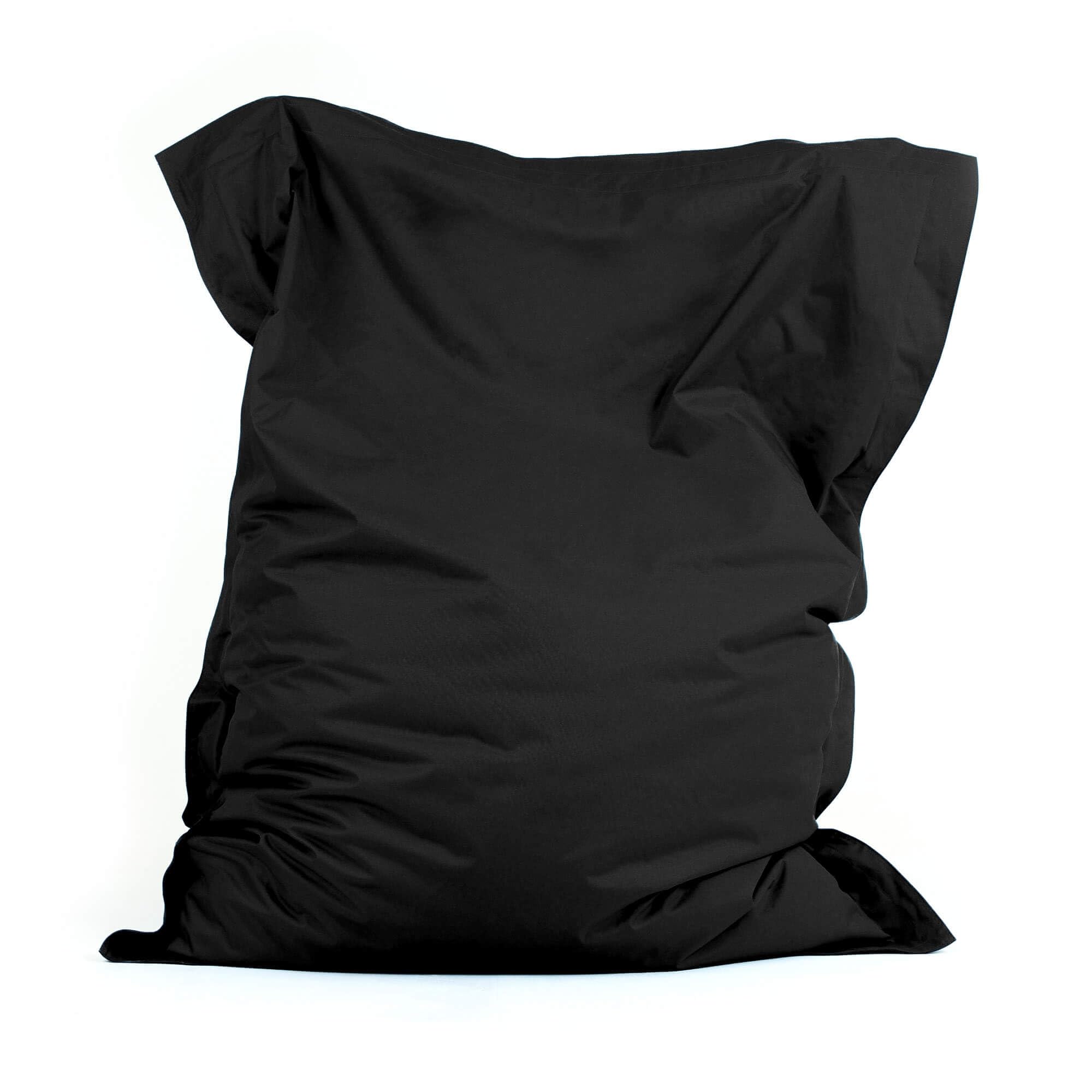 Bean Bag Bazaar Giant Bean Bag, Black, Water Resistant Fabric, Floor Cushion, Beanbag for Indoor and Outdoor Use, Bean Bag with Filling Included, 180cm x 140cm, Gaming, Living Room, Garden
