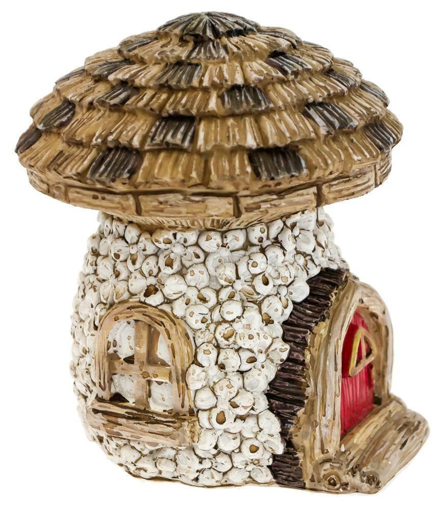 Whimsical Multicolor Secret Fairy Garden Mushroom Mansion - 13 x 13 x 16cm (1 Pc.) - Magical Design - Perfect for Indoor & Outdoor Decor
