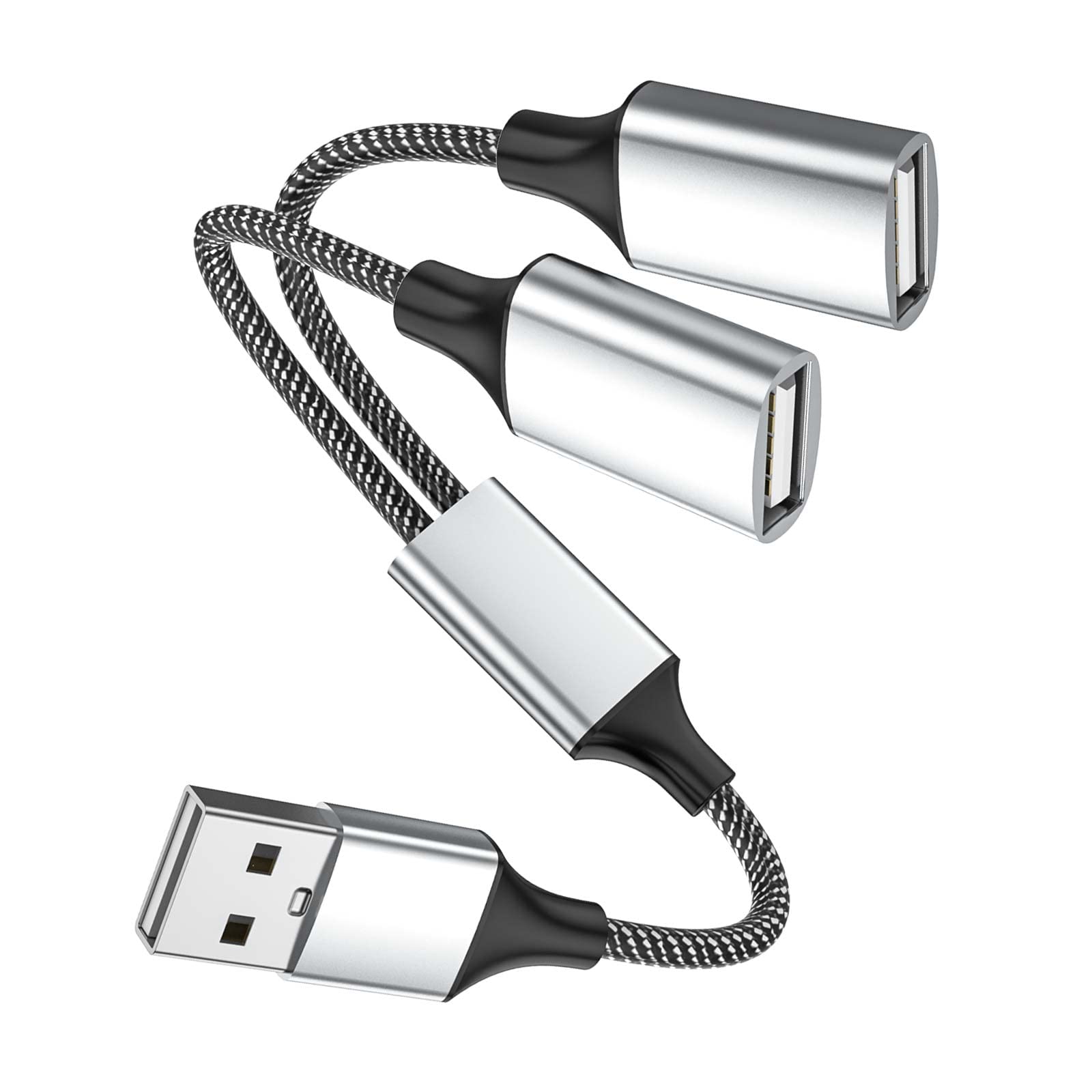 Photo 1 of Fidioto USB A Splitter, USB A Male to 2 Female USBA Y Splitter, USB Splitter 1 in 2 Out Support Charging and Data Transfer for Printer/Keyboard/Flash Drive/PlayStation/Laptop/LED/Headsets Etc