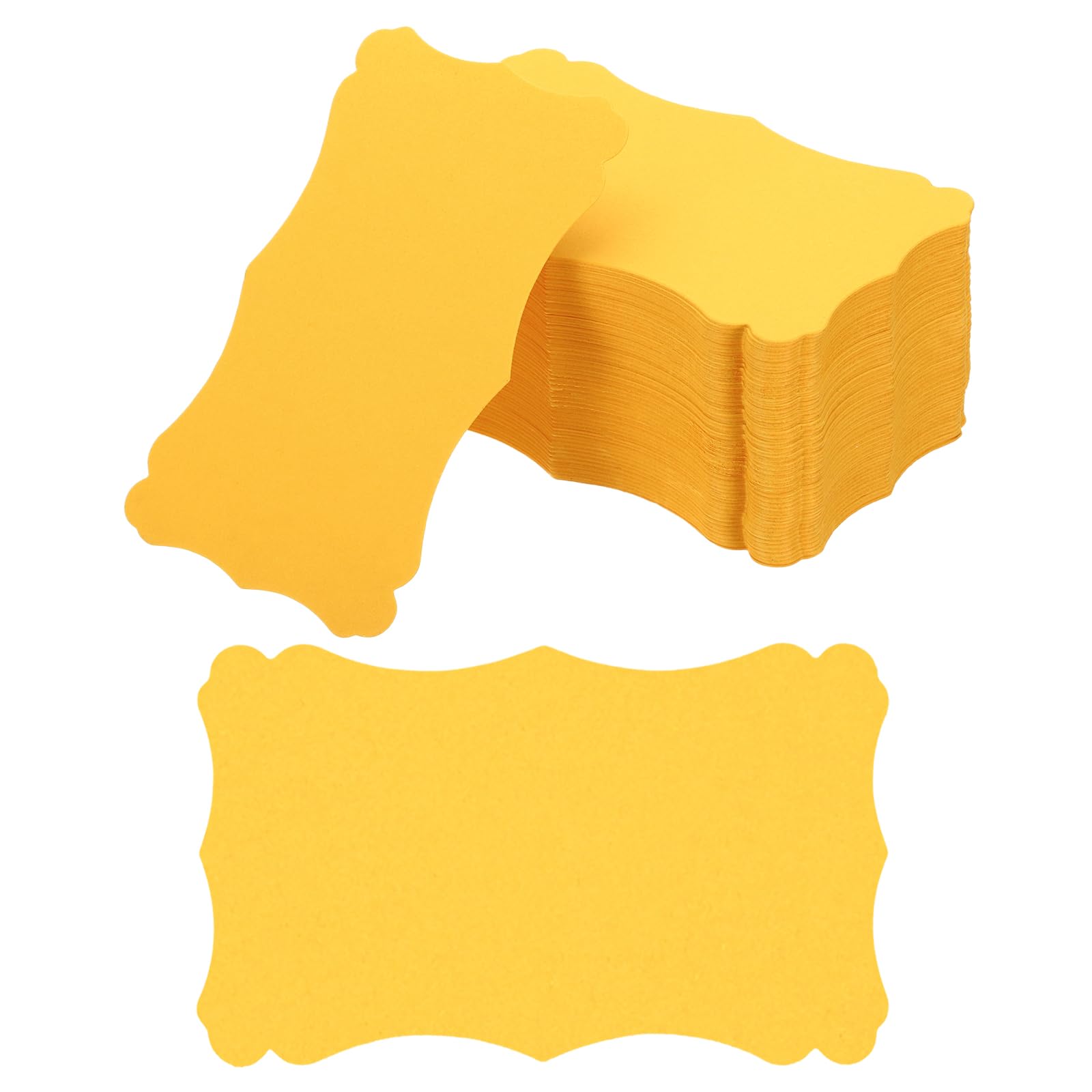 PATIKIL 3"x5" Blank Paper Business Cards, 200 Pack Small Index Flash Cards Words Message Note Card Mini Paper Tags Lace for DIY Gift, Yellow