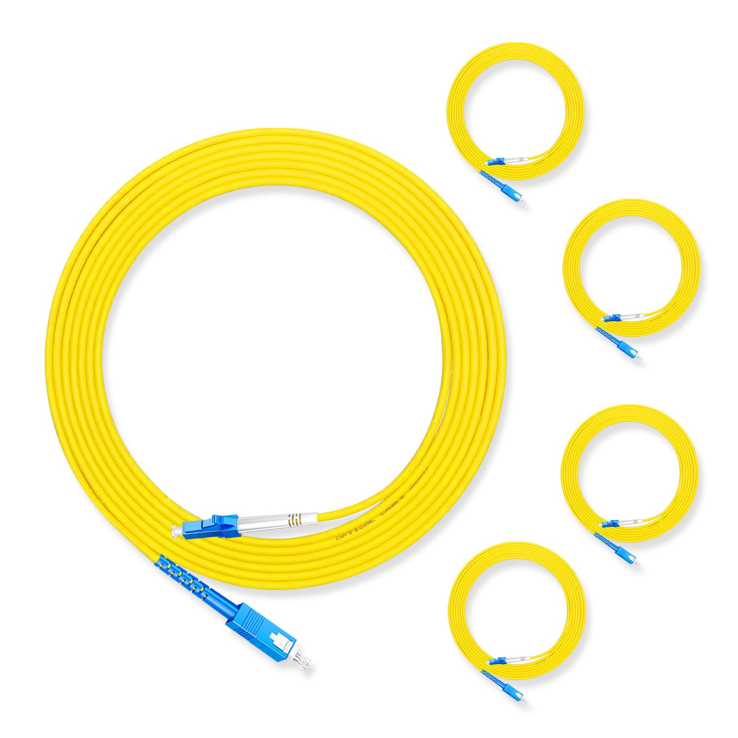 Lebrudos 5Pcs 5 Meter Fiber Optic Patch Cord SC UPC