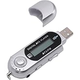 VBESTLIFE USB MP3 Player, 2.0 Supports MP3 WMA Formats with LCD Display, AA Battery Powered Portable Music Player for Sports Outdoor Travel (Silver)