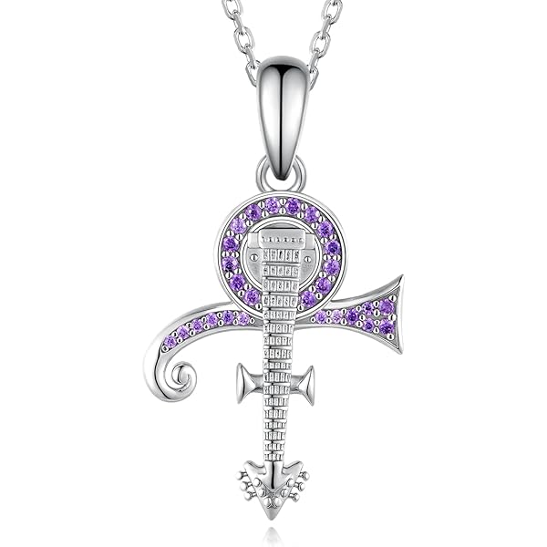HUKKUN Prince Symbol Necklace Sterling Silver Prince Necklace for