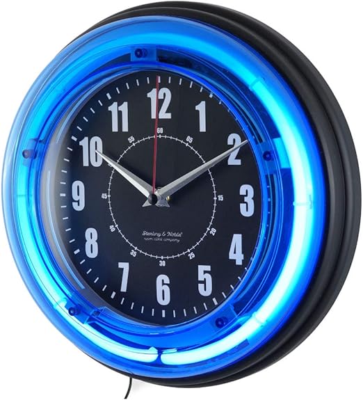 Unique Wall Clocks decorative modern fun wall clocks 11 Blue Light Neon