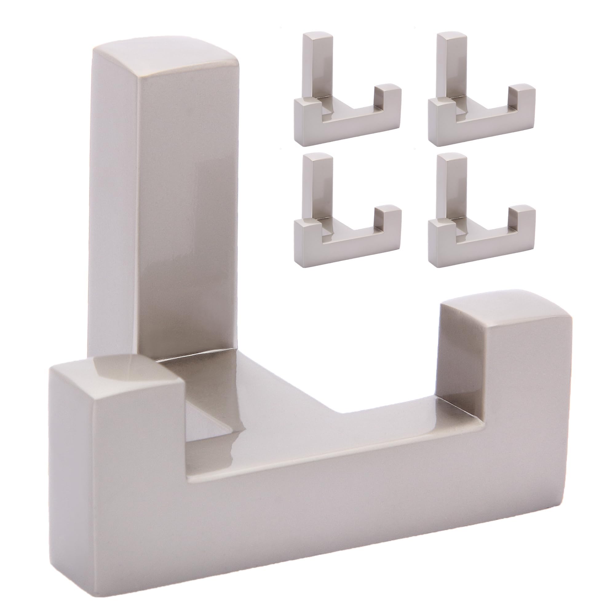 SARIHOSY Clothes Hook Silver Steel Wall Hooks for Hanging Clothes, Coat Pegs Metal Single Coats, Brushed Brass Hooks, Cloakroom T-shaped hooks2