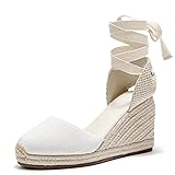 U-lite Womens Espadrille Wedge Sandals Closed Toe