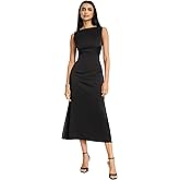 Donna Morgan Womens Sleeveless Boat Neck Trumpet Midi - Special Occasion Evening Wear - Formal Wedding Guest Dress
