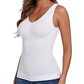 JOYSHAPER Shapewear Top With Built in Bra Shapewear Tanks V-Neck Compression Tank Tops for Women Tummy Control Camisole