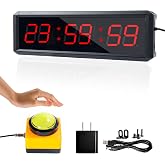 BS-MIAOBO Independent Button Type 1.5-inch Fitness Room Rest Timer, Suitable for Gym Exercise/School/Home Exercise/Boxing Gym/Indoor Rock Climbing (1.5 inch 6-Digit red)
