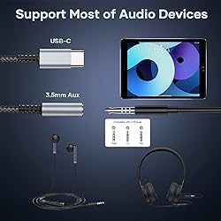 bakibo USB C to 3.5mm Jack Headphone Adapter, USB C
