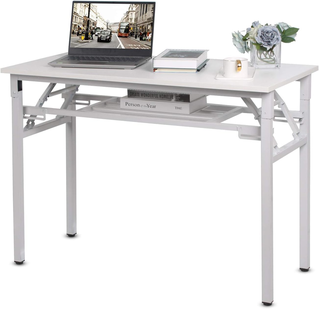 jeffordoutlet Computer Desk,Folding Portable Small Table with Drawer for Company,Picnic,Garden,Beach,Camping,Office