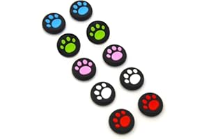 Timorn 5 Pairs/10 PCS Silicone Cat Pad Joystick Thumb Stick Caps Cover for PS4 PS3 PS2 Xbox One/360 Game Controller