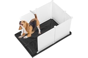 MEEXPAWS Dog Pee Pad Holder Large with Dog Litter Box Enclosure Splash Guard, Foldable Liner Base 33'' x 23'', Indoor Potty, DIY Cat Litter Box Enclosure, Litter Box with High Walls