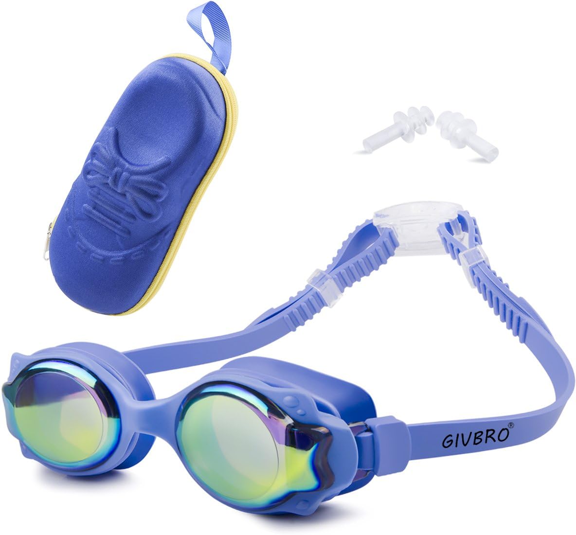 GIVBRO Swimming Goggles-Kids Goggles with Anti-Fog, Waterproof, UV Protection， No Leaking Swim Goggles