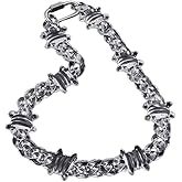 Ohraina Rock Punk Transparent Acrylic Spike Chain Necklace For Men Women New Clear Chain Lock Pendants Necklaces 2021 Jewelry (Metal Color: Light Yellow Gold Color)