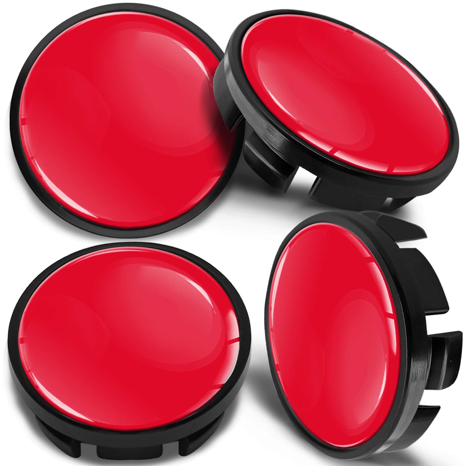 SkinoEu 4 x 65mm Wheel Centre Alloy Hub Center Caps Compatible with VW 3B7 601 171 / 6U7 601 171 Black Hubcaps CV 5