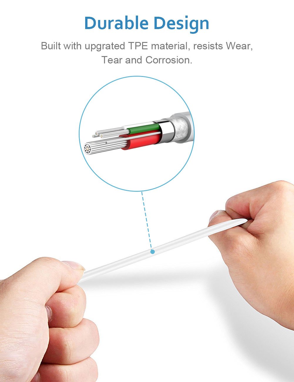 IQIYI Apple MFi Certified Lightning to USB Sync Charger Cable (0.25m Micro)