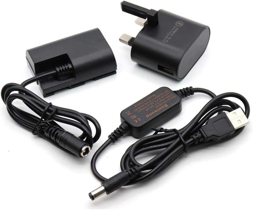 USB Adapter Kit DC 8.4V ACK-E6 + Fully Decoded DR-E6 Coupler LP-E6 Dummy Battery + QC3.0 USB Adapter for Canon EOS 5D Mark III II IV 5DSR 7D 60D 70D 80D 6D Mark II