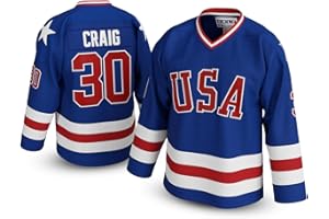 UNLC Jim Craig #30 Miracle 1980 USA Olympic Hockey Jersey – Stitched Letters, Adult Sizes S–5XL
