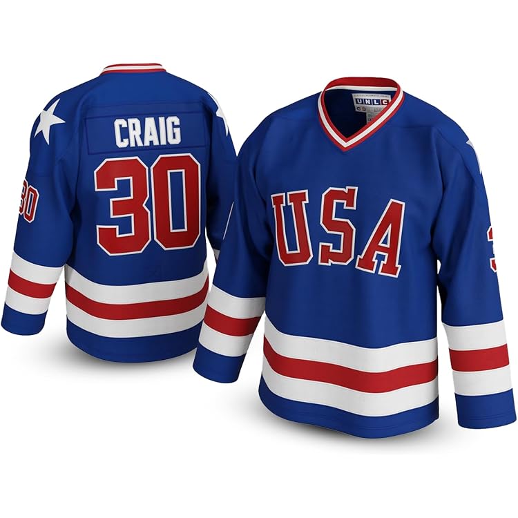 Maillot De Hockey USA Homme 2XL - Équipe Miracle 1980 - Joueur Hindman - Athletic Knit - Occasion