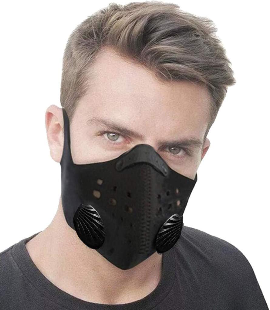 Anti dust Mouth Mask Anti Pollution Respirator PM2.5 Dustproof Safety Mask Reusable Mask 3D Fashion Face Mask Washable Mask (Black)