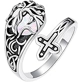 MEIDERBO Sunflower Tree of Life Spoon Rings 925 Sterling Silver Vintage Dragonfly Bee Cross Ring Adjustable Thumb Rings Moonstone/Turquoise Jewelry Gifts for Men Women