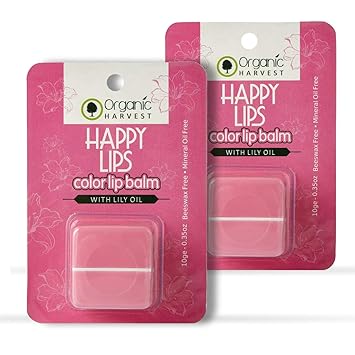 Organic Harvest Pink Lip Balm For dry & Chapped Lips, Sulphate Free - 10gm (Pack of 2)