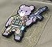 Patchlab Veteran Soldier Teddy PVC Rubber Morale Patch, Durable & Vibrant, Hook & Loop Attachment for Backpacks | Military Suit & Gun, 2.99x2.63