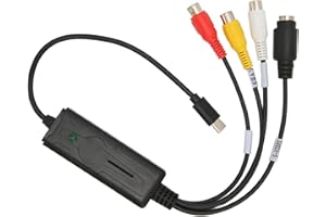 Type C Sound Video Card, USB 2.0 Video Device with AV S Input for Vista 7 10 OS X