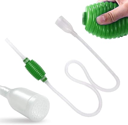 Luigi's Sifon Acuario limpiafondos. Bomba de Agua Manual sifonador de acuarios y peceras. Cómoda Pera de succión para Cambiar el Agua en Minutos 