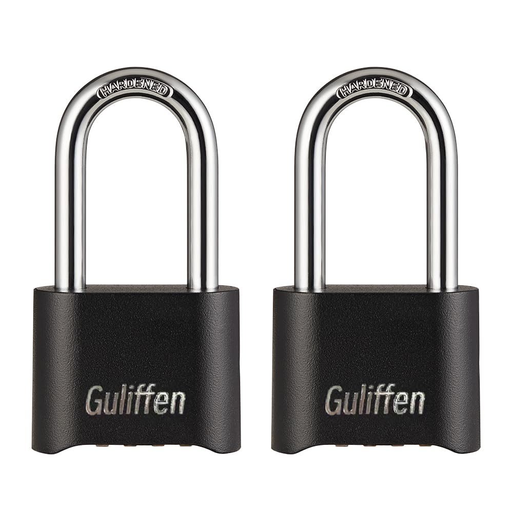 Photo 1 of Guliffen 2 Pack Heavy Duty Weatherproof Combination Padlock, Outdoor Combination Lock with Long Shackle for Gate, Fence, Warehouse, Storage Unit,Garages