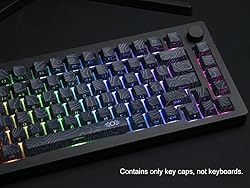 dagaladoo PBT keycaps Set,Black keycaps 60 75