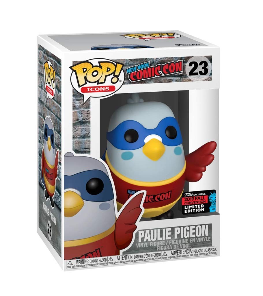 Funko Pop! Icons: NYCC Paulie Pigeon in Red New York Comic Con Shirt Fall Shared Sticker Exclusive 2019