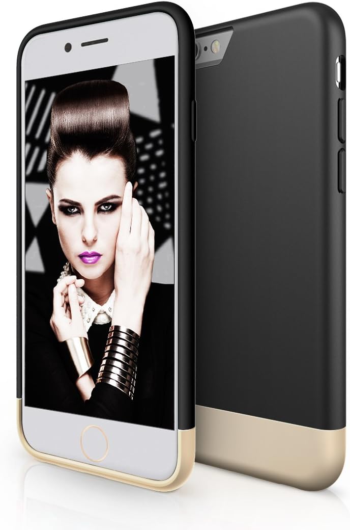 iPhone 6S Case - Maxboost [Vibrance S] iPhone 6 6S Case (4.7 Inch) Slider Style Protective Soft-Interior Scratch Protection Finished Hard Cases Cover - Black/Champagne Gold