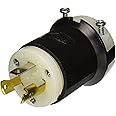 Hubbell HBL2611 Locking Plug, 30 amp, 125V, L5-30P, Black and White