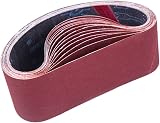 STEBRUAM 75x533mm Sanding Belts 15pc 80-400 Grit for Belt Sander Grinding