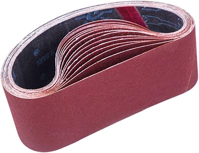 STEBRUAM 75x533mm Sanding Belts 15pc 80-400 Grit for Belt Sander Grinding
