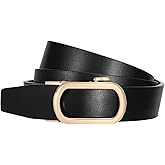 SUOSDEY Women Leather Ratchet Belt for Jeans Pants with Gold Automatic Sliding Buckle,Ladies Dress Belt,Width 1.2"