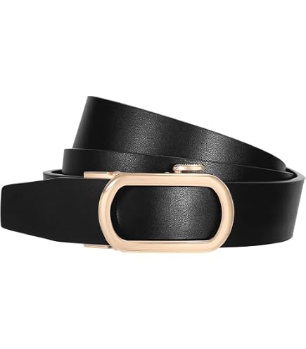 SlideBelts Skinny Ratchet Belt - Beige with Gold Buckle  display picture 2