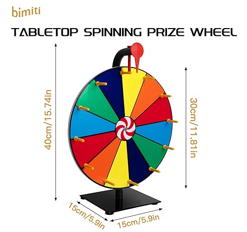 18 Inch Spinning Prize Wheel With Tripod Stand - 12 Slots, Dry Erase, Height Adjustable (38"-63"), For Carnivals, Parties, Trade Shows, Classroom Games